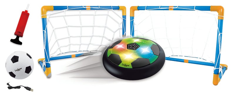 Lexibook Aerofoot Hovercraft Soccer disc 2 Goals Pump and Inflatable Ball Included Glides Easily Fast and Dynamic Light Effects AntiShock Foam Edges Rechargeable JG981 - Image 2