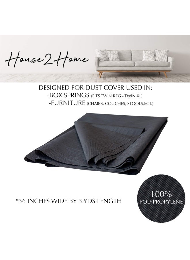 House2Home 36 Inch X 3 Yard Upholstery Black Cambric Dust Cover Fabric Replacement For Sofas Chairs Conceals Frame And Staples Inside Furniture - Image 4