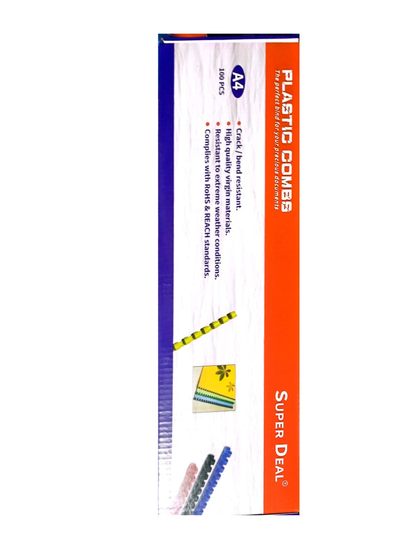 SUPER DEAL 100-Piece Plastic Binding Combs 12mm Blue  - Image 3