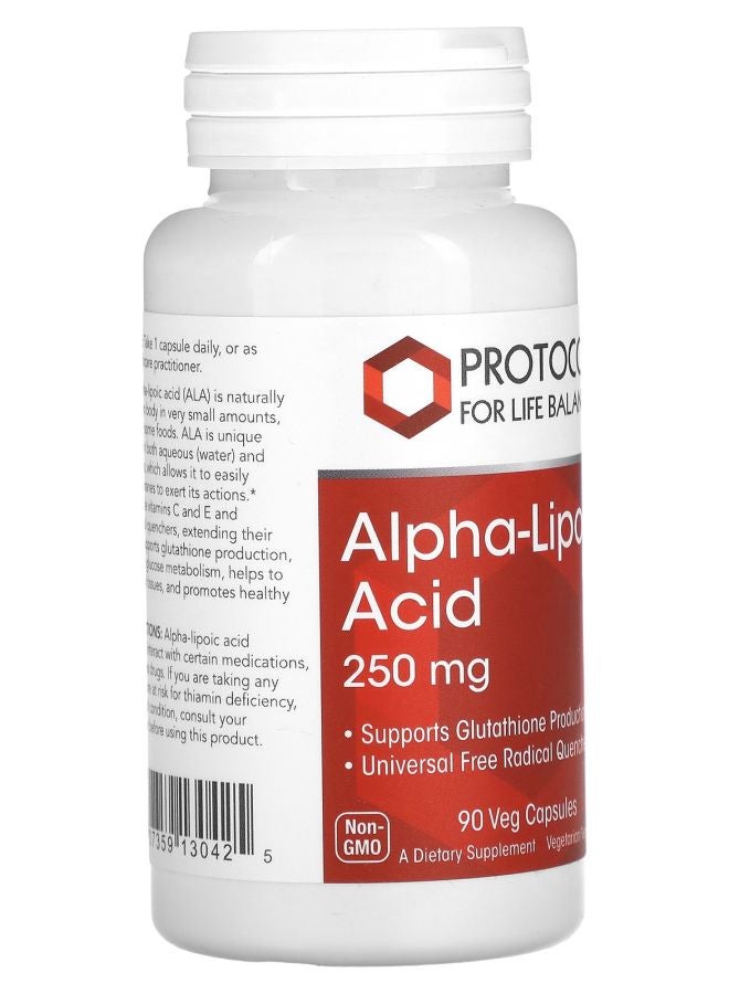 Protocol For Life Balance Alpha-Lipoic Acid 250 mg 90 Veg Capsules - Image 2