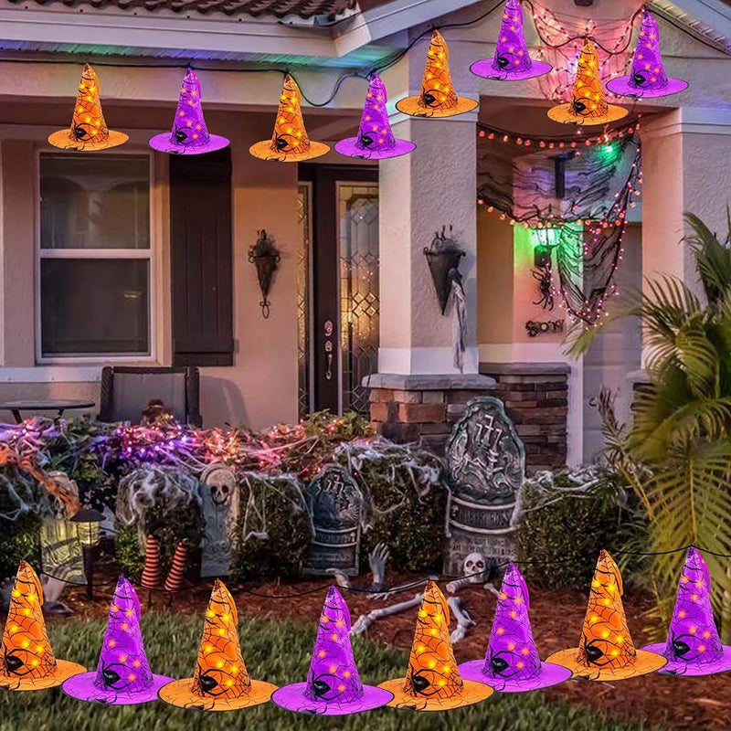 Cross-Border New Product  Witch Hat Lamp Luminous Props Horror Arrangement Decorative Lamp Ghost Festival Wizard Hat Hanging Lamp - Image 3