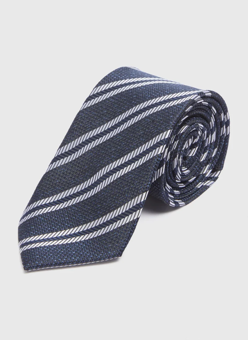 Matalan Taylor & Wright Navy Stripe Tie