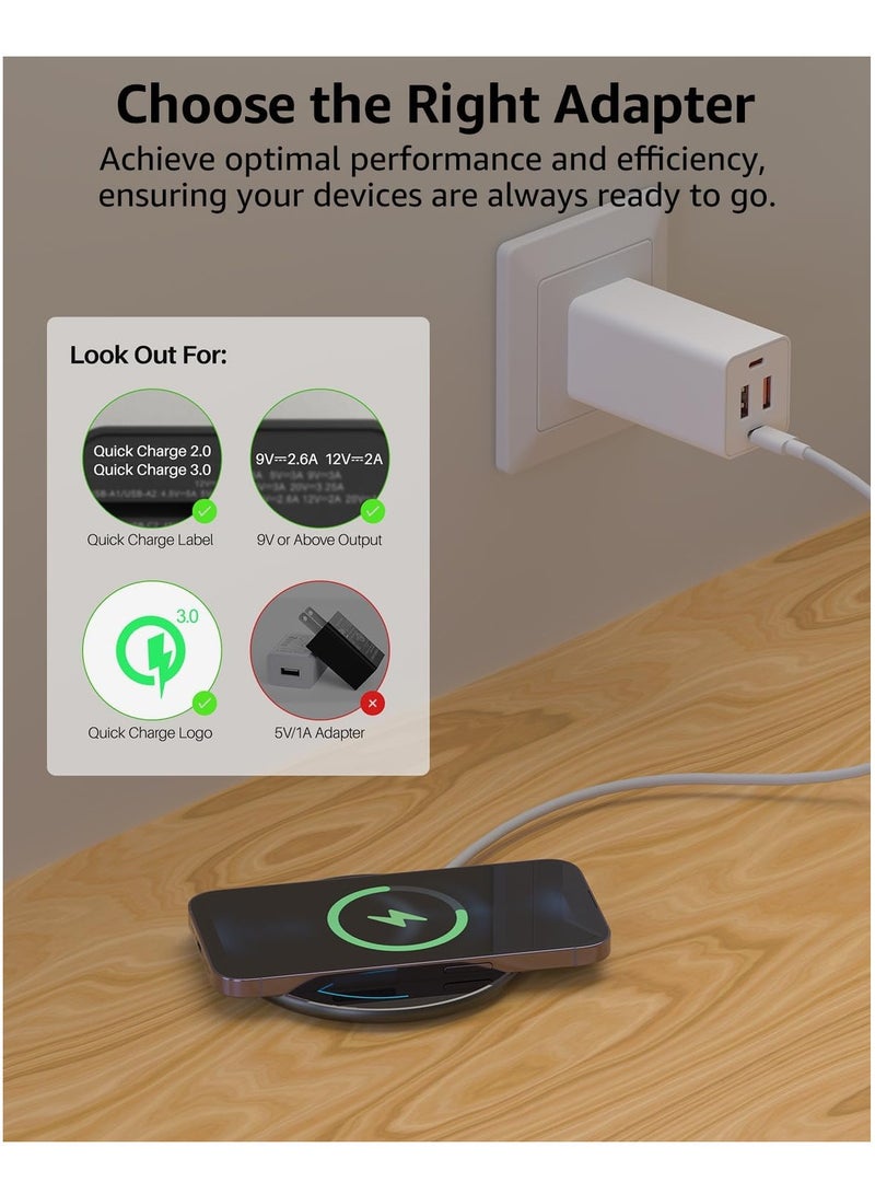General TOZO 2024 Upgraded Wireless Charger 15W Max Fast Wireless Charging Pad Compatible with iPhone 15/15 Plus/15 Pro Max/14/13/SE/12 Series, Samsung Galaxy S24/S23/S22 Series (No AC Adapter), Black  - Image 5