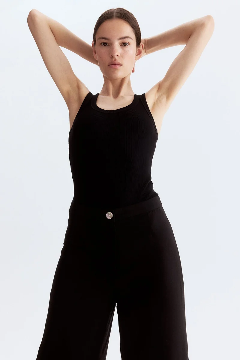 اتش اند ام بنطلون من مزيج الكتان