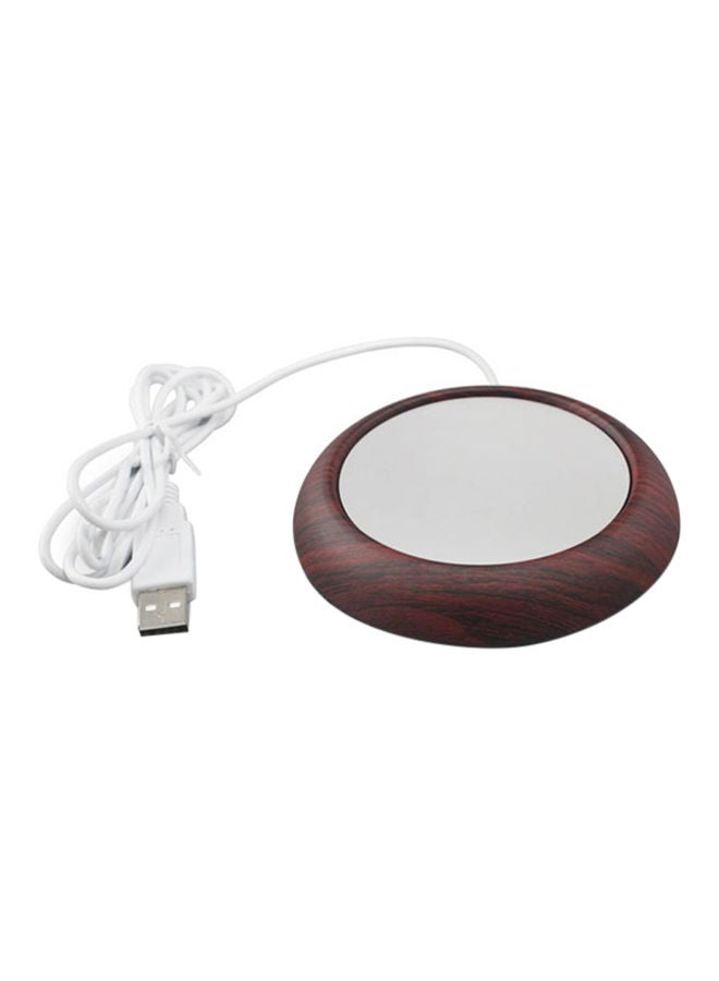 NIBEMINENT USB Cup Heating Coaster Brown/White 26x63.5x26centimeter