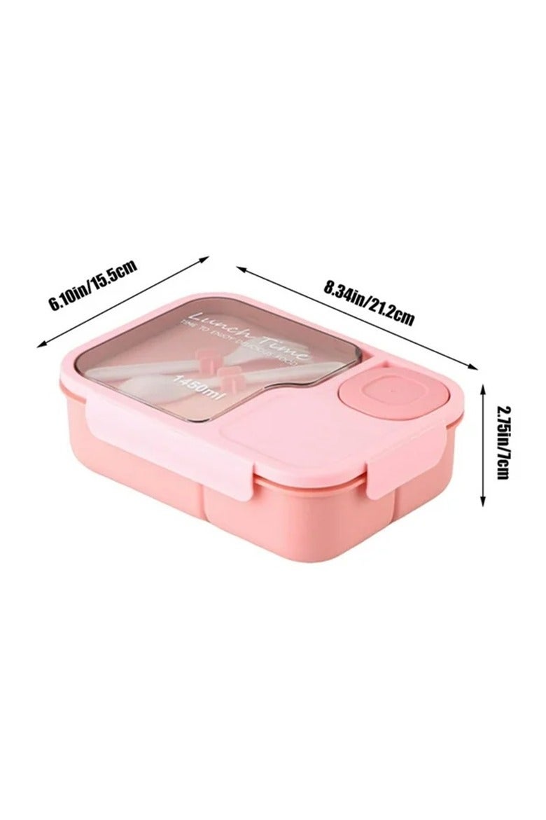 DANDY Lunch Box 1450ml 3 Compartments Student Sealed Adult With Spoon And Fork Leak Proof Microwavable - Image 3