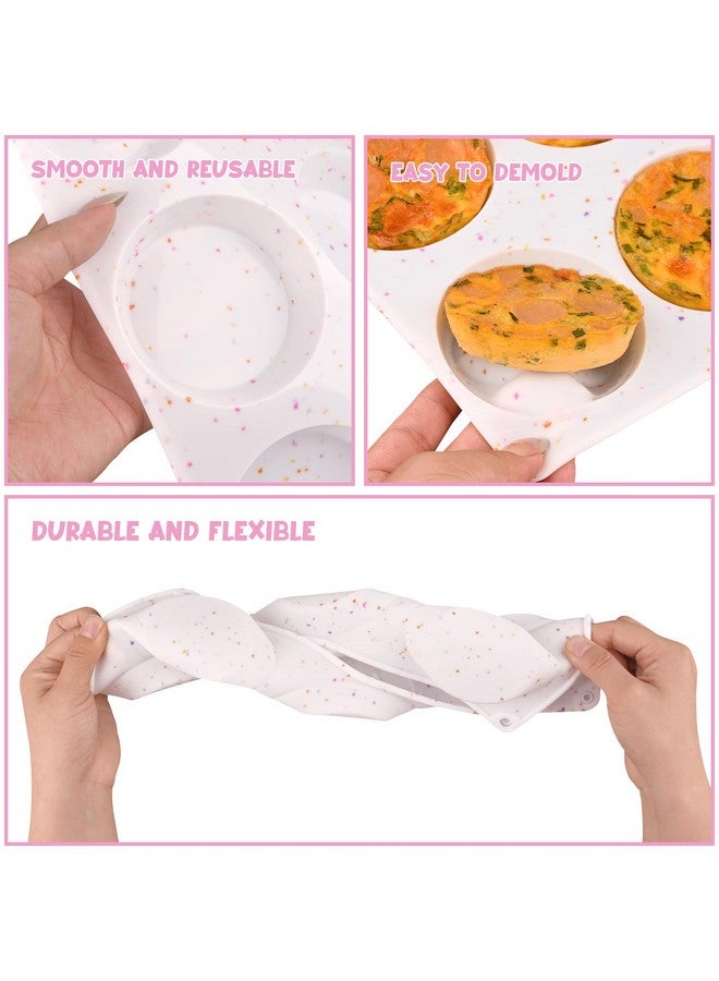 Sakolla Sakolla 2 Pack Muffin Top Pans, Silicone Egg Molds for Breakfast Sandwiches 3 Inch Round Egg Baking Pan for Oven English muffins, Egg bites, Corn Bread, Whoopie Pies, Tarts (Confetti) - Image 4