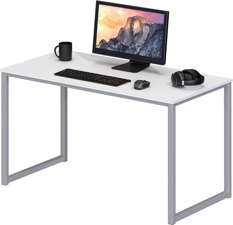 SHW Mission 40-Inch Home Office Computer Desk, White - Image 1