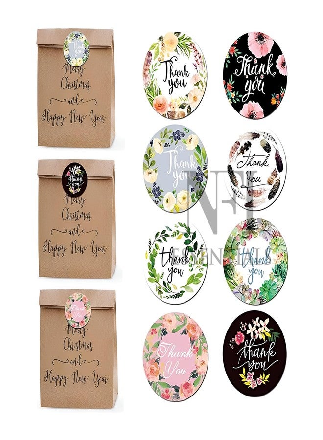 NFI essentials 500 Pcs 8 Design 1 Inch Thankyou Sticker Party Labels Round Multi Designs Cute Small Stickers Tag Seal Craft Gift Packaging Paper Label Package Business - Image 3