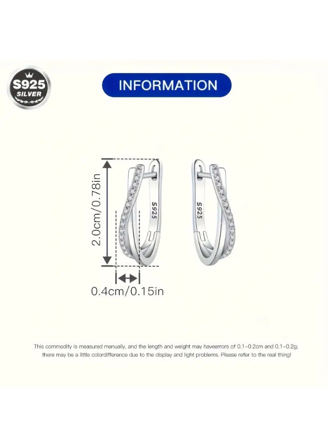 aeen Elegant Double-Layer Twisted Silver 925 Earrings – Hypoallergenic & Perfect for Everyday or Party Wear - Image 5