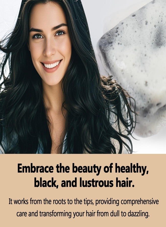 VAEYAE Herbal Emberless Black Soap for Gray Reverse, Fo Ti Castor Oil for Darkening & Thickening, Men & Women Hair Growth Grey Cover He Shou Wu Shampoo Bar, Natural Polygonum Multiforum for Hair Loss - Image 5