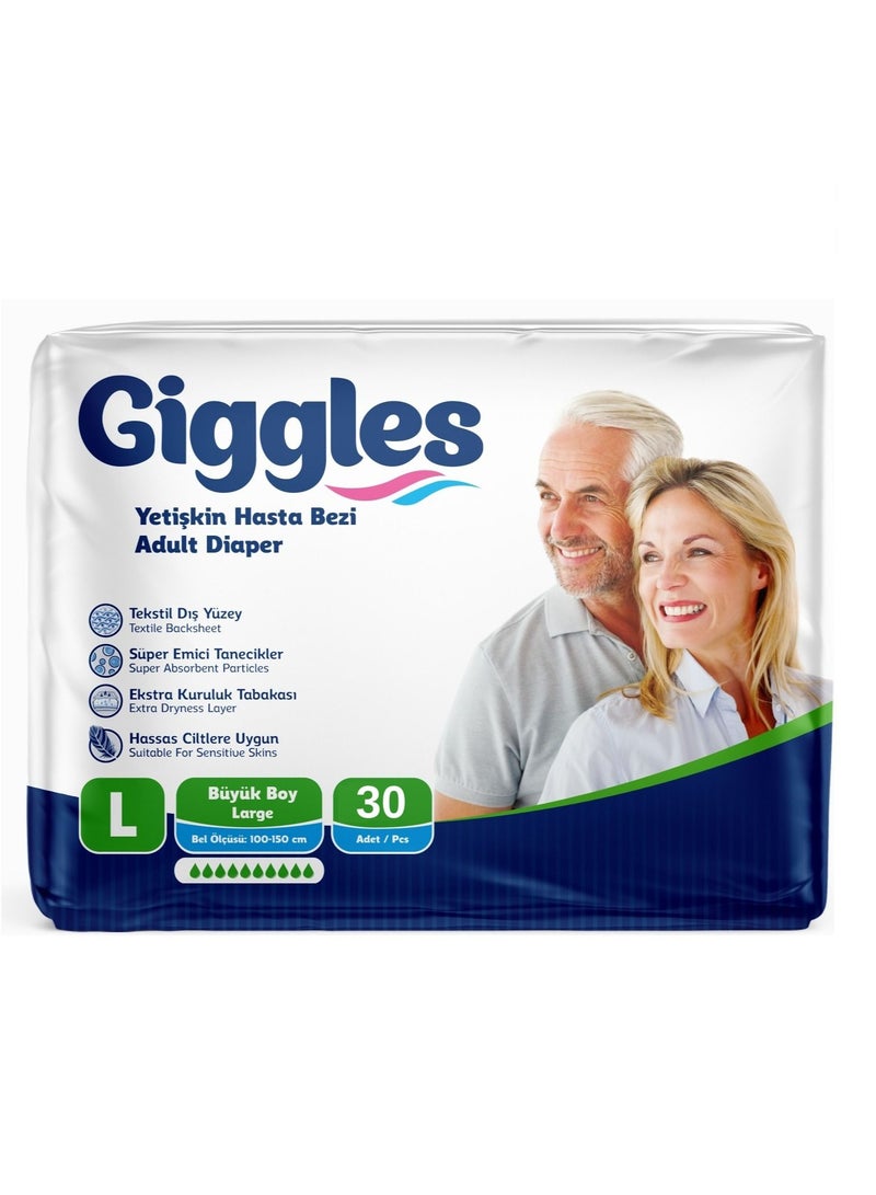 جيجلز 30 حفاضة مثالية للبالغين وكبار السن  مقاس لارج (2عبوة) - Image 2