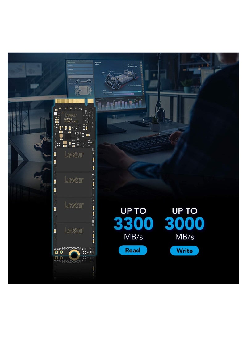 ليكسار محرك أقراص الحالة الصلبة الداخلي NM620 SSD PCIe Gen3 NVMe M.2 2280، سرعة قراءة تصل إلى 3500 ميجابايت/ثانية، للاعبين وعشاق الكمبيوتر الشخصي 512 جيجابايت - Image 3