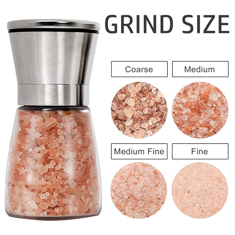 Gulex Pepper Grinder Pepper Mill  Salt Grinder Refillable (Single Package) Adjustable Coarseness Black Pepper Grinder  Stainless Steel Sea Salt Shaker With Ceramic Rotor (1 Pack) - Image 5