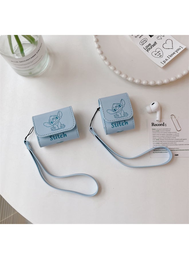 Generic - Stilwell Is Suitable For AirPods 4-generation Pro2 For Apple Bluetooth Wireless Earphone Set 1/2/3 Cute Leather Case Cartoon-Color:Leather Case Stitch + Lanyard-Applicable Model:Airpods Pro/pro2 - Image 1