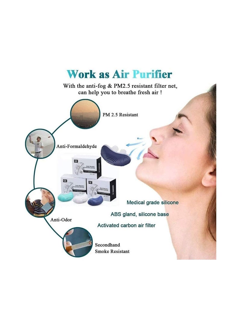 سيوسي أجهزة مكافحة الشخير سدادة كهربائية أوتوماتيكية للشخير لينة مزدوجة إيدي لتحسين جودة النوم جهاز منع USB صغير للهواء النقي تنفس مريح للنساء والرجال - Image 5