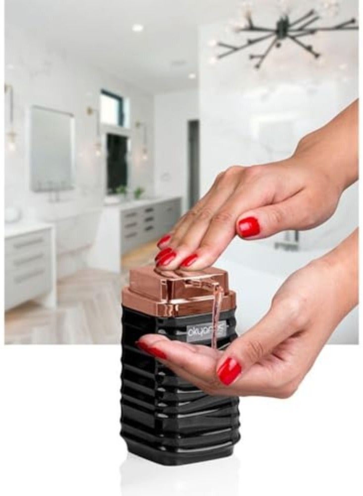 Elegance Acrylic Square Soap Dispenser For Bathroom Countertop Dishwasher Soap Dispenser Rose(Kitchen, Bathroom) Black - Image 2