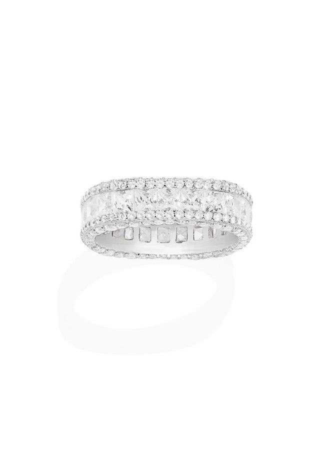 MONACO silver Pavé Ring - Image 1
