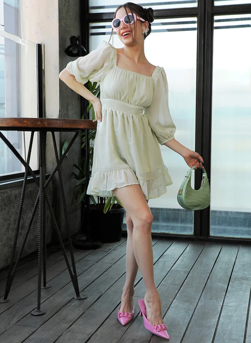 Pinacolada  Women's Light Yellow Soft Girl Dress for Women | Best Price UAE