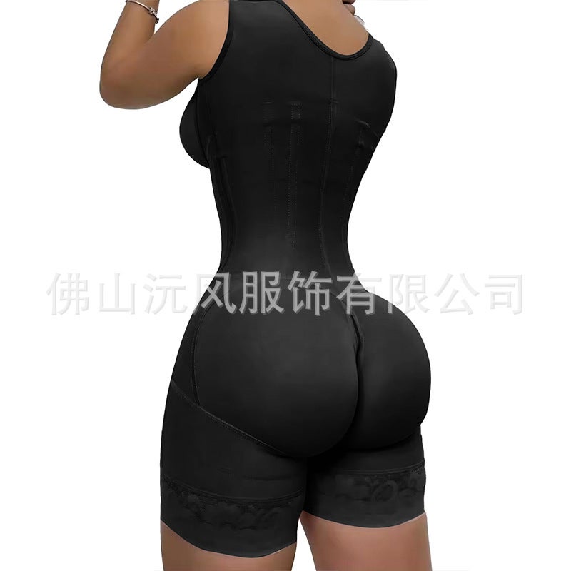 ملابس تشكيل الجسم ذات الخصر العالي والخصر الساعتي مع حزام كتف عريض بحجم زائد جديد - Image 5