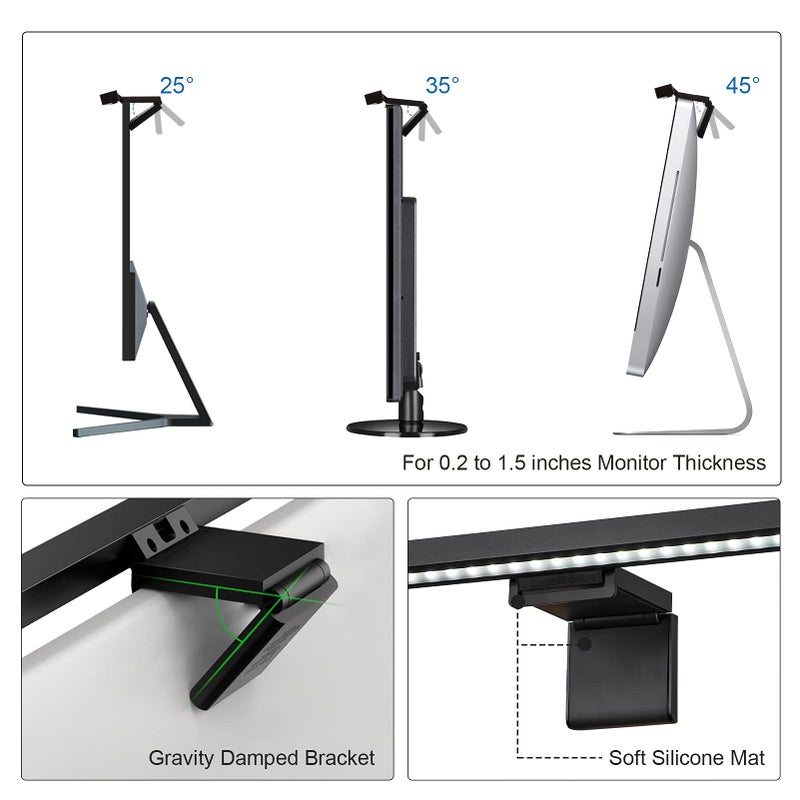 LYMAX Computer Monitor Led Lights with Remote: PC LED Bar Eye Caring Adjustable Desk Lamp for Home Office Gaming - Image 4