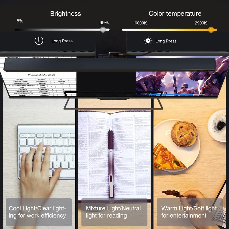 LYMAX Computer Monitor Led Lights with Remote: PC LED Bar Eye Caring Adjustable Desk Lamp for Home Office Gaming - Image 3