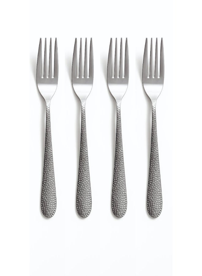 Noon East 16 Piece Hammered Flatware Cutlery Set, Stainless Steel Silverware Set for Home/Office/Party, Knife Fork Spoon Eating Utensils Set Service for 4, Mirror Polish & Dishwasher Safe - Image 5