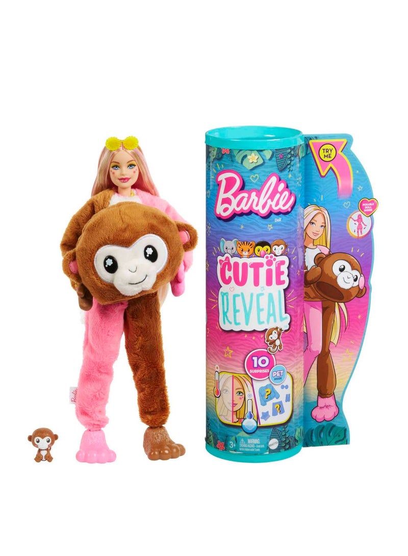Barbie Cutie Reveal Jungle Series Monkey Doll - Image 1