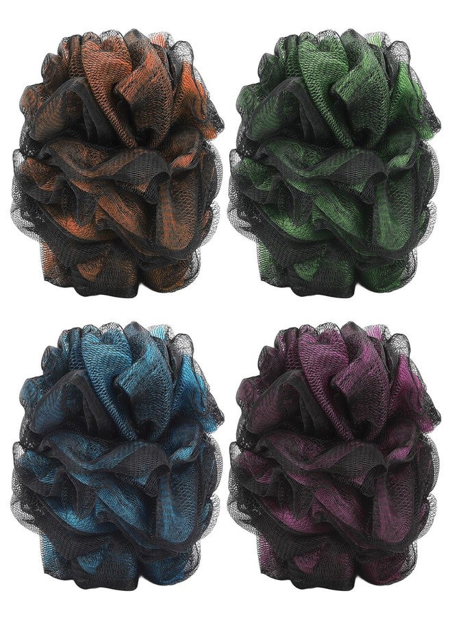 Tbestmax Loofah Bath and Shower Sponge Pouf, Mesh Brush Ball Exfoliating Body Scrubber Ball Pack of 4 (60g/pcs) - Image 1
