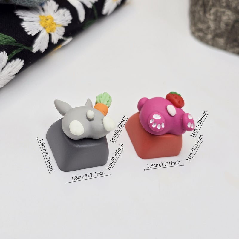 Grey Cat Butt Keycaps MOA Height Animal Design Creative Gift Computer Game Enthusiasts - Image 3