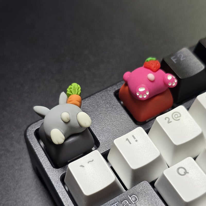 Grey Cat Butt Keycaps MOA Height Animal Design Creative Gift Computer Game Enthusiasts - Image 4