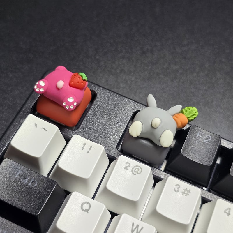 Grey Cat Butt Keycaps MOA Height Animal Design Creative Gift Computer Game Enthusiasts - Image 2