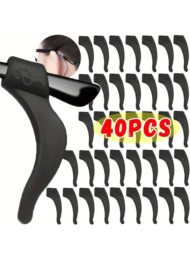 20 Pairs Clear Silicone Nonslip Ear Hooks Anti Fall Eyeglass Holder Accessories Unisex Antiskid Glasses Leg Sleeve Sleek Eyewear Grip Lightweight Flexible - Image 2