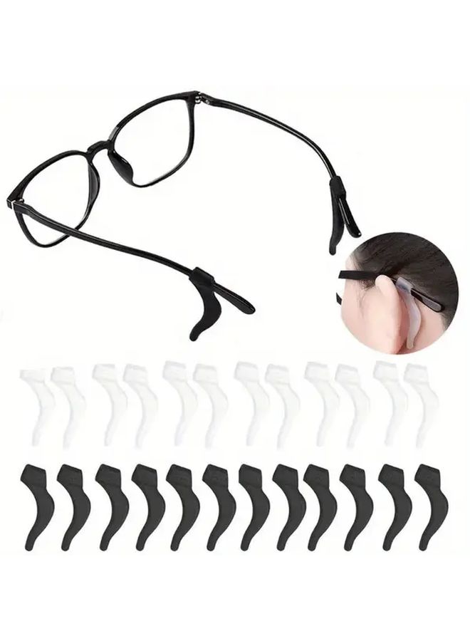 20 Pairs Clear Silicone Nonslip Ear Hooks Anti Fall Eyeglass Holder Accessories Unisex Antiskid Glasses Leg Sleeve Sleek Eyewear Grip Lightweight Flexible - Image 1