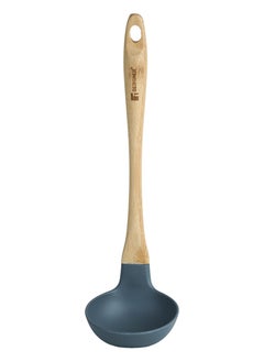 BERGNER EARTH NYLON(PBT) LADLE WITH BABOO HANDLE 30 CM, WOODEN BROWN/GREY COLOR, BG39107GY  - Image 1