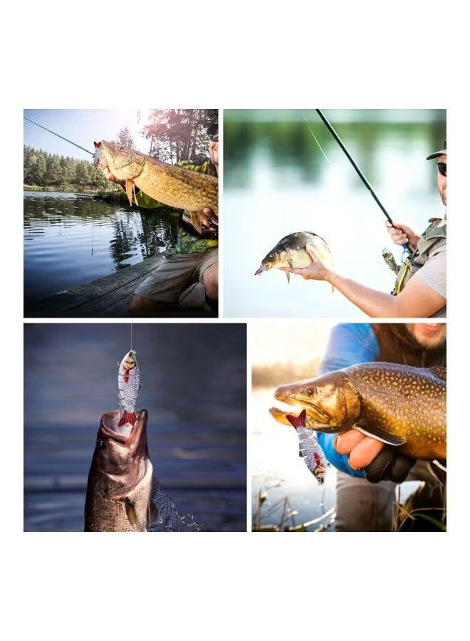 Generic 5-Piece 6 Segment Bass Fishing Lure Set 4inch Fishing Gear - Bionic Swimming Bait, Bionic Fishing Lures That Swim by Itself, 3D Lifelike Bionic Swimming Lure, Robotic Jointed Fishing Lure with Fish Hooks Freshwater Saltwater  - Image 5