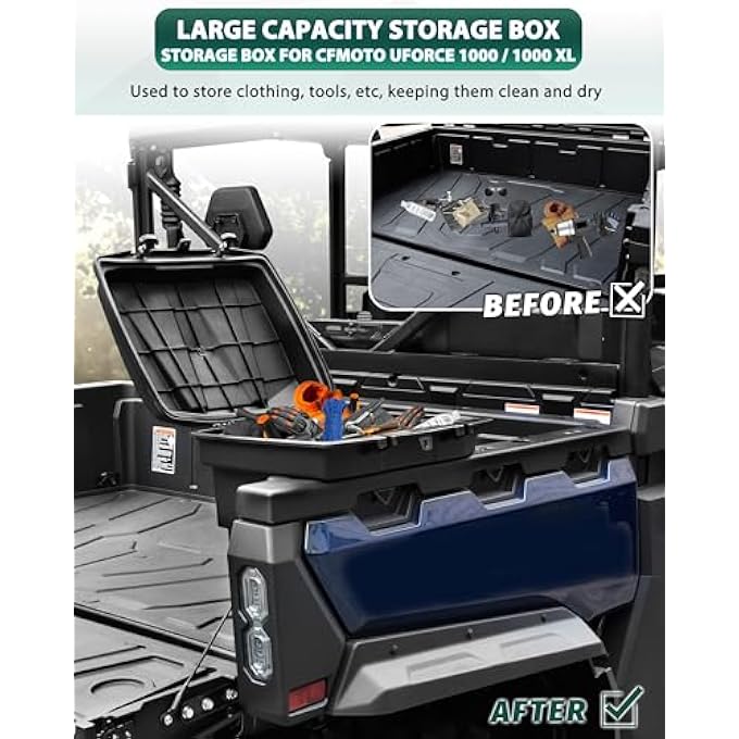 rayihni Double Layer Rear Cargo Combined Storage Box for CFMOTO UFORCE 1000 2019-2025/1000 XL 2022-2025 Accessories - Image 3