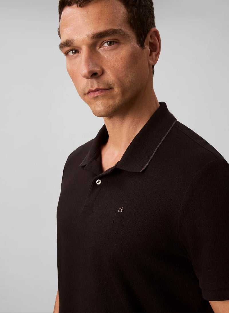 CALVIN KLEIN Piqué Tipping Polo Shirt - Image 3