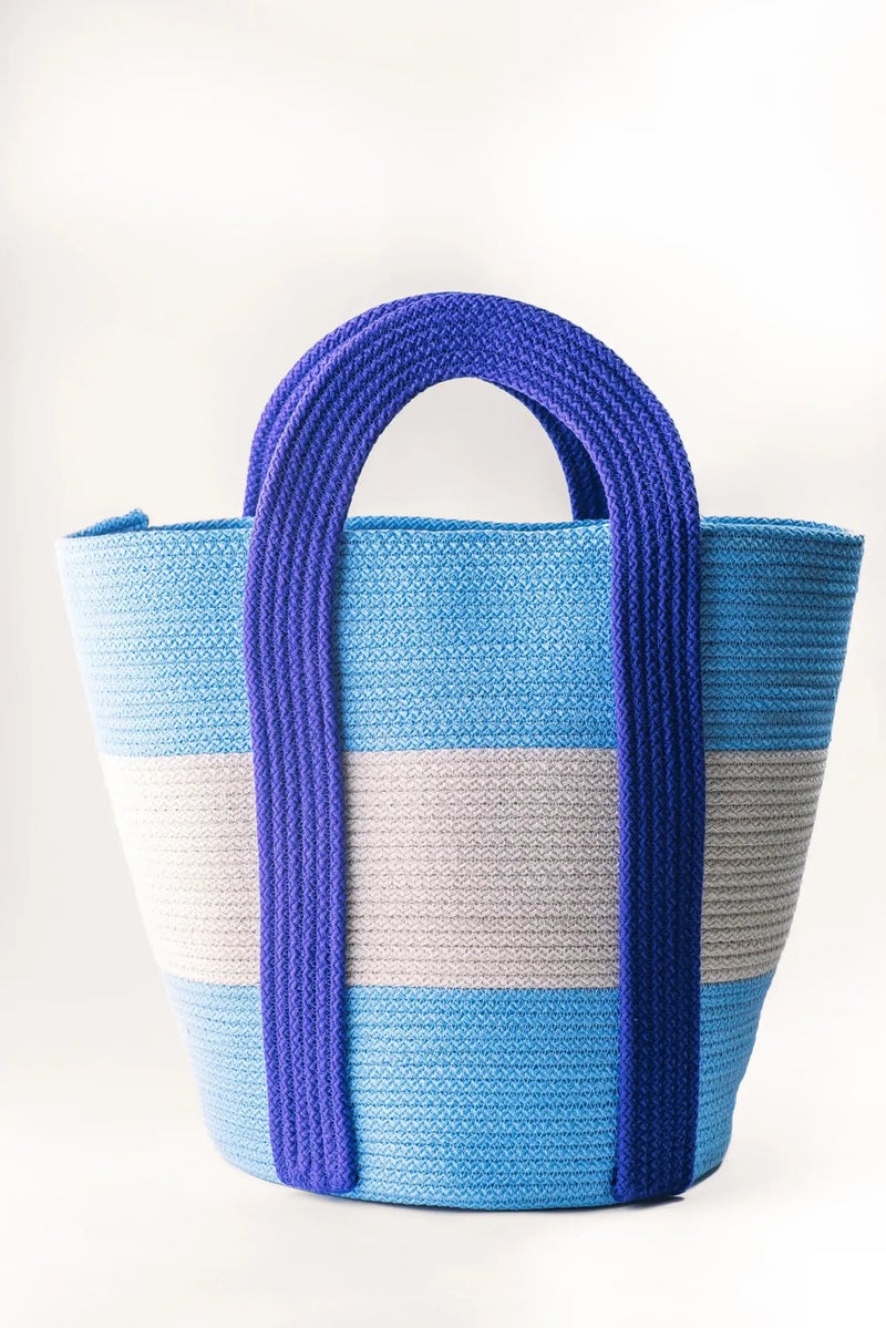 Carina Striped Cotton Rope Basket - Image 1