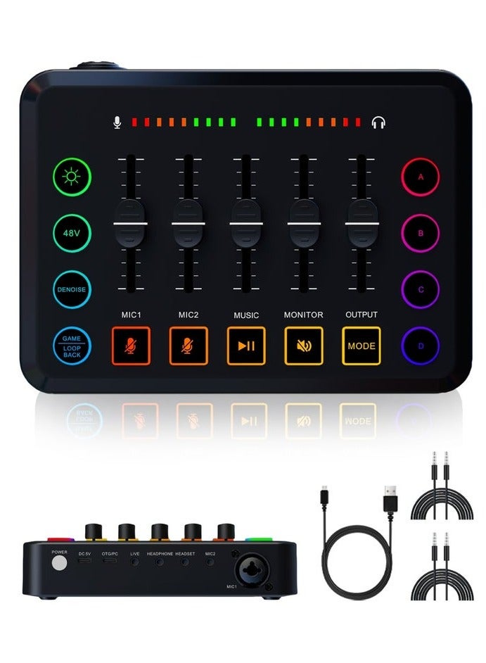 F9 Live Sound Card Professional Live Mixer DIY on Bluetooth Phantom Power DJ Mixer Suitable for Live Broadcast PC Recording - Image 1