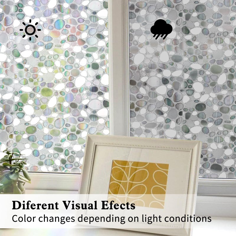 JAYONG Window Privacy Film - Rainbow Stained Glass Window Film, Static Cling Heat Control Sun Blocking Window Tint for Home Office, 17.5 x 78.7 Inch - Image 5