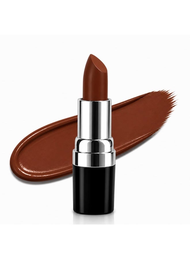 Barva Natural & Moisturising Lipstick 4.3g (Natural Brown 408) | With Pure Ghee & Kokum Butter | Creamy Hydrating Finish | Mineral Colour | Long Lasting Brown Lipstick - Image 1