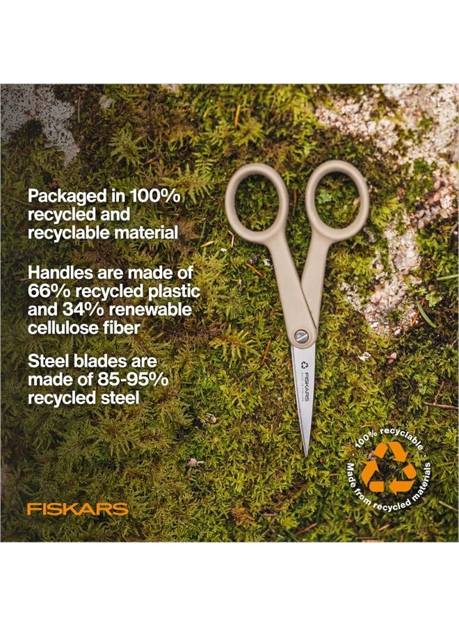 Fiskars 5" ReNew Micro-Tip Fabric Scissors - Double Loop Handle - Sewing and Craft Scissors - Recycled - Image 3