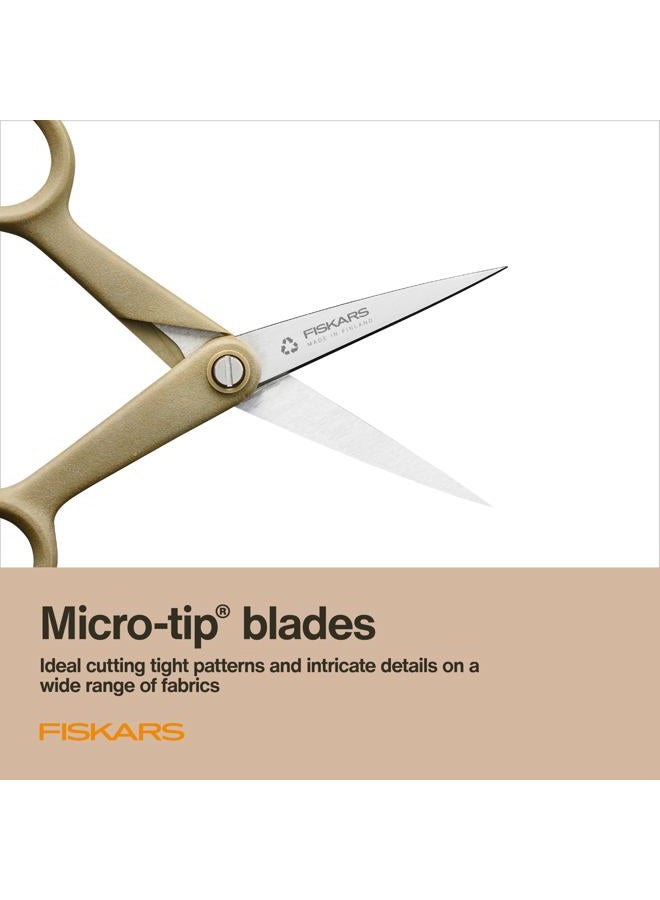 Fiskars 5" ReNew Micro-Tip Fabric Scissors - Double Loop Handle - Sewing and Craft Scissors - Recycled - Image 4