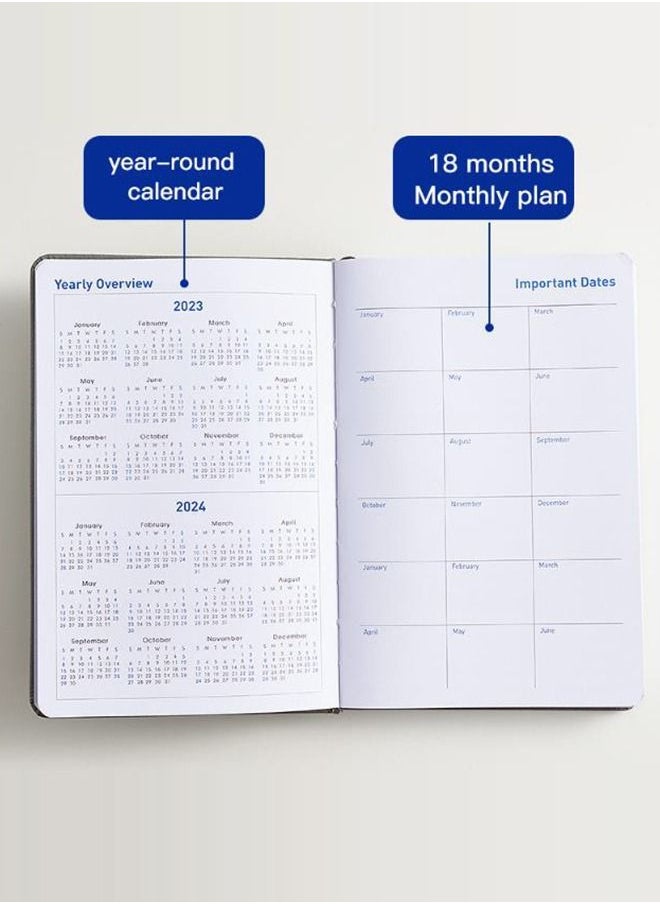 Arabest Academic Weekly & Monthly Planner Daily Planner with Monthly Tabs, Leather Cover + Month Label + Thick Paper + Elasticated String on the side  - Image 3