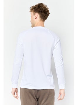 Adidas Men Sportswear Fit Long Sleeves  Training Sweatshirts, White  - Image 3