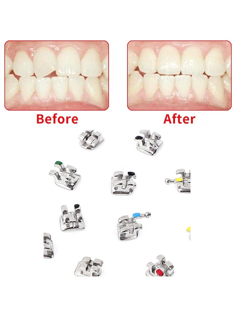 HaLunhi 20 Pieces，Orthodontic Brackets，Metal Brackets，Mini Straight Wire Brackets，Without Hook，Mini MBT 022 Slot No Hook  - Image 3