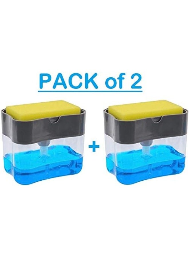 Ckamal 2-in-1 Soap Detergent Dispenser With Sponge, PACK of 2 - Image 2