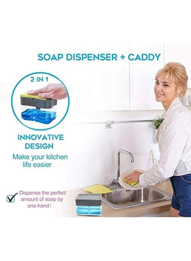 Ckamal 2-in-1 Soap Detergent Dispenser With Sponge, PACK of 2 - Image 3