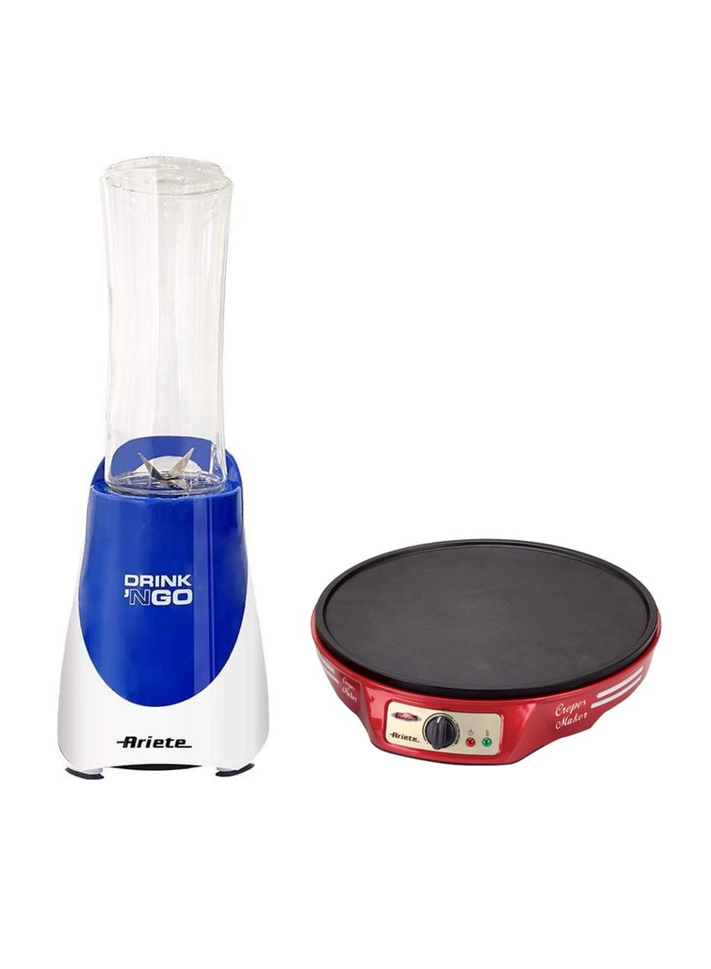 Ariete Party Time Crepe Maker Blender Drink Machine 0.8 L 500.0 W ART183+563BL Red - Image 1